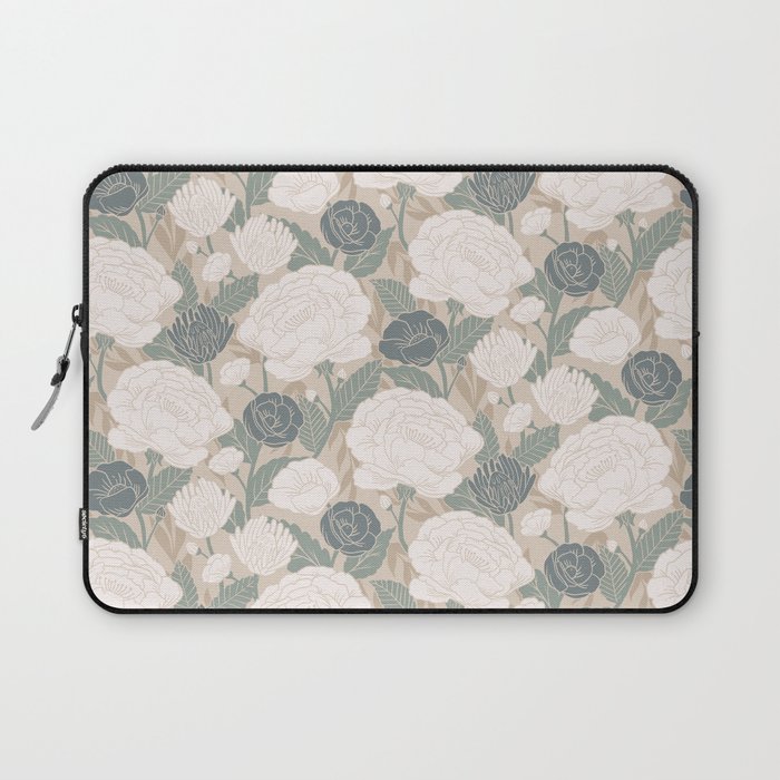 Spring Garden on Taupe Laptop Sleeve