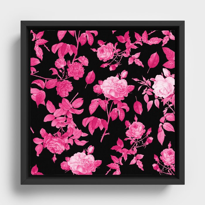 Floral Garden Design Patterns Framed Canvas