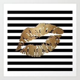 Gold Lips 2 Art Print