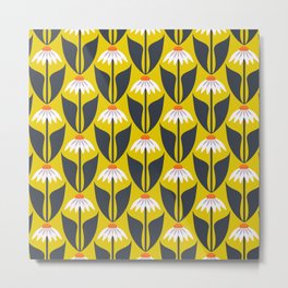 Mod daisy pattern Metal Print