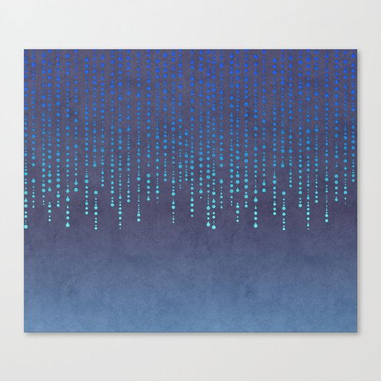Dark Glamour blue faux glitter rhinestones Canvas Print