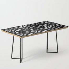 Black And White Summer Beach Elements Pattern Coffee Table