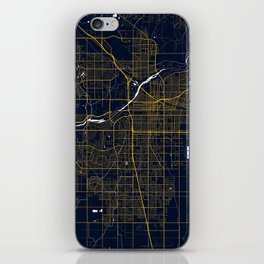 Bakersfield City Map of California, USA - Gold Art Deco iPhone Skin