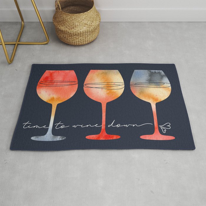 Time to Wine Down Watercolour Rug