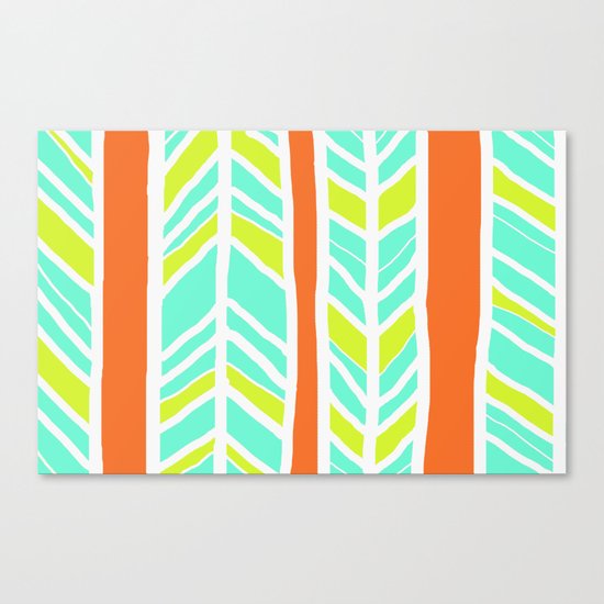 Stripes: Orange, Yellow, Blue Canvas Print
