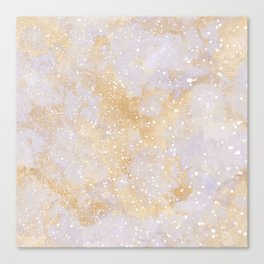 Abstract white gold graffiti glitter luxury marble Canvas Print