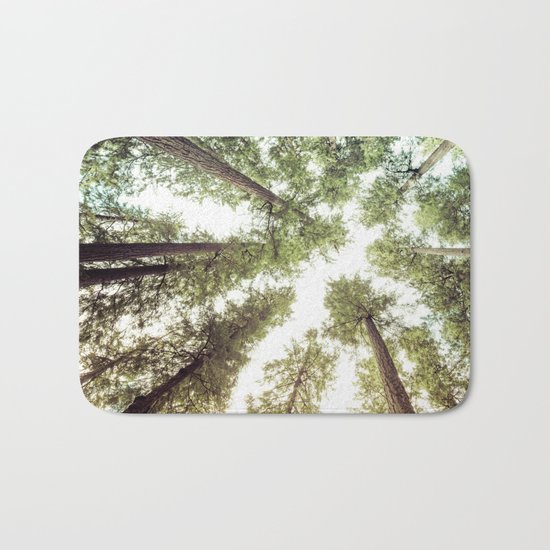 Green Forest Sky Trees Bath Mat