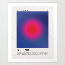 Scorpio Astrology Zodiac Aura Gradient Art Print Art Print
