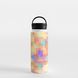 graphic design geometric pixel square pattern abstract in pink yellow blue Water Bottle
