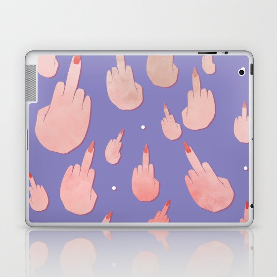 Dark Middle Fingers Laptop Ipad Skin By Christinadedic