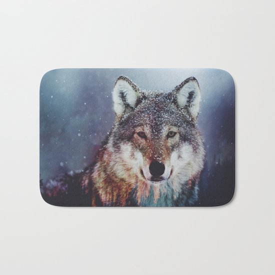 Wolf Double exposure Bath Mat