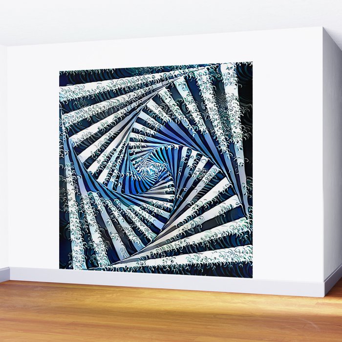 Abstract Wave Optical Illusion Wall Mural By Arcadiandesigns