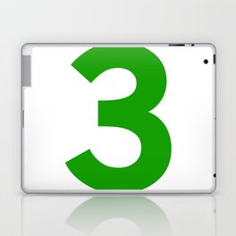 Number 3 (Green & White) Laptop Skin