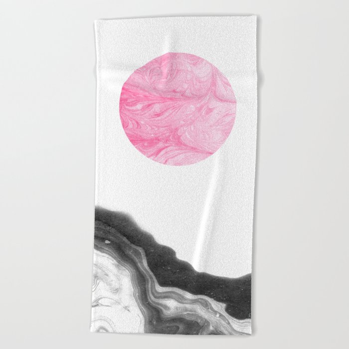 Kenzu Spilled Ink Abstract Modern Art Circle Marble Texture