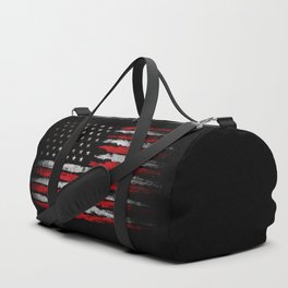 Red & White Grunge American Flag Duffle Bag