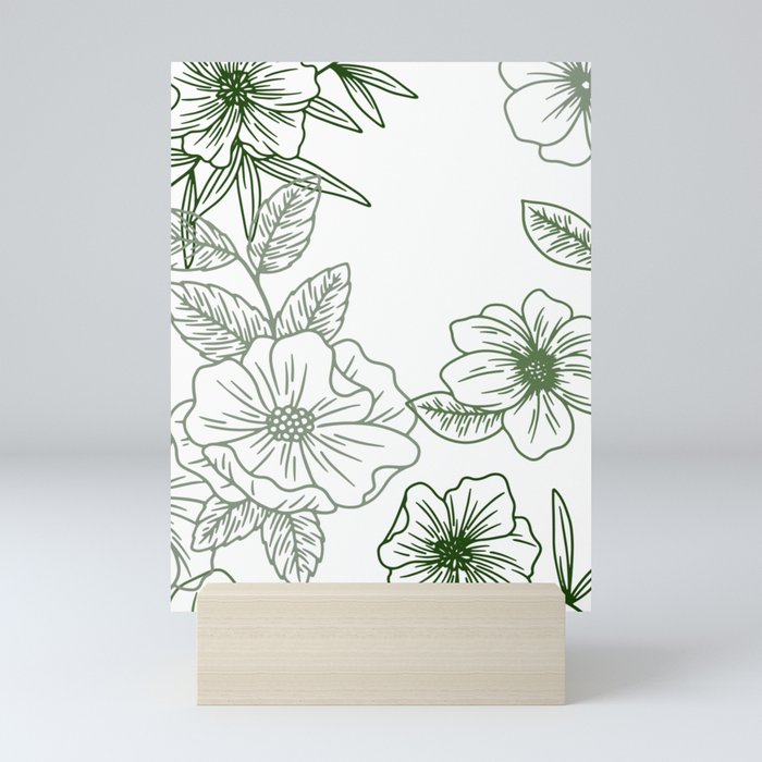Sage Floral Mini Art Print