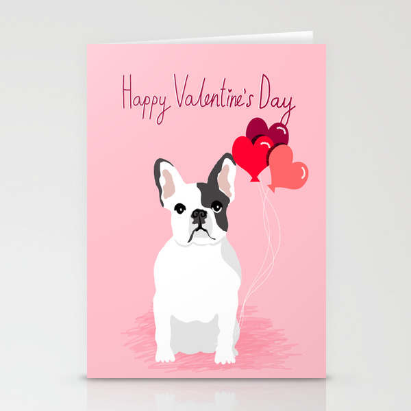 French Bulldog Love Hearts Balloons Frenchies White And Black Spot