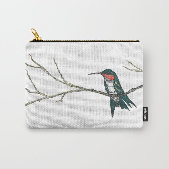 Hummingbird on a branch Carry-All Pouch