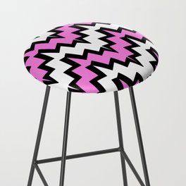 Abstract geometric pattern - pink, black and white. Bar Stool
