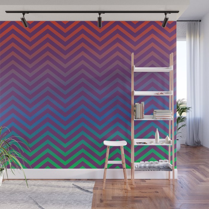 red and green chevron wallpaper