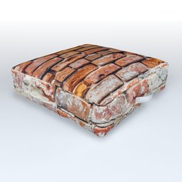 Old Brick Wall Outdoor Floor Cushion | Wall, Crumbling, Old, Photo, Neworleans, Courtyard, Grunge, Vintage, Brick, Plaster 