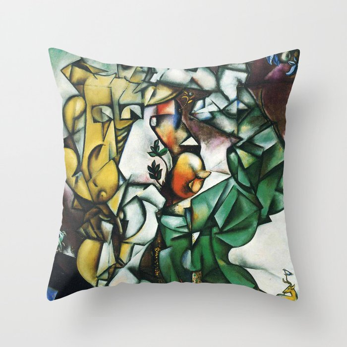 Adam and Eve (1912) by Marc Chagall Artist Marc Chagall paintings Throw Pillow