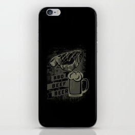 Authentic BBQ Beef Beer Grunge Illustration iPhone Skin