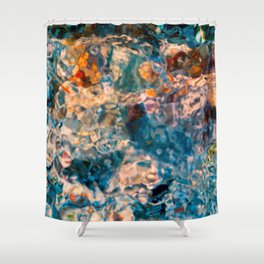 Liquid Blue Paint Abstraction Pattern Shower Curtain