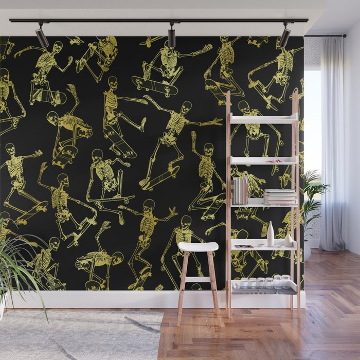 Grim Ripper Skater GOLD Wall Mural