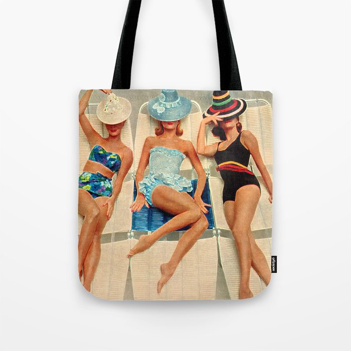 Retro Sunbathers Tote Bag