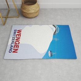 Wengen Rug | Cable Car, Graphicdesign, Mountains, Alps, Illustration, Alp, Digital, Switzerland, Ski, Vintage Ski Poster 