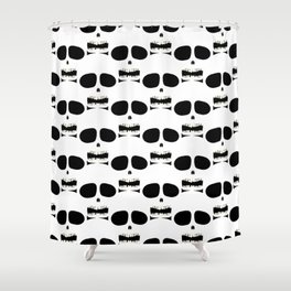 Skull Pattern, Black + White Shower Curtain