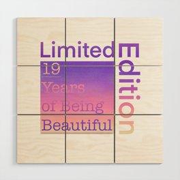 19 Year Old Gift Gradient Limited Edition 19th Retro Birthday Wood Wall Art