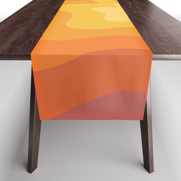 Colorful retro style swirl design 3 Table Runner