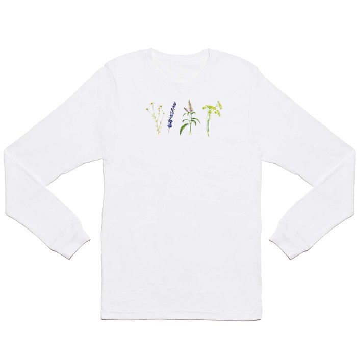 Tea Flowers Long Sleeve T Shirt