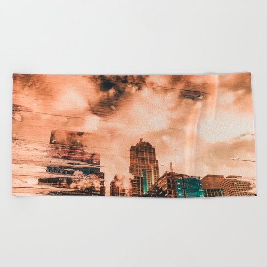 Seattle Pier 57 Dock Reflection Beach Towel