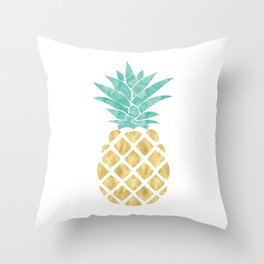 Gold Pineapple Throw Pillow