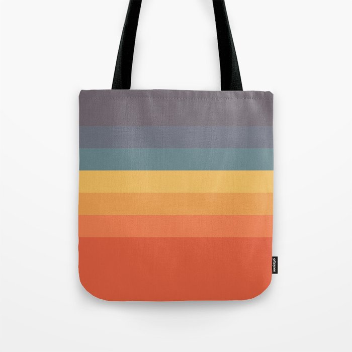 7 Colorful Abstract Retro Summer Design Stripes Napi Tote Bag