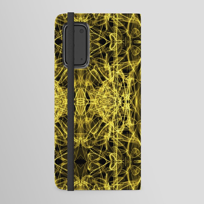 Liquid Light Series 50 ~ Yellow Abstract Fractal Pattern Android Wallet Case