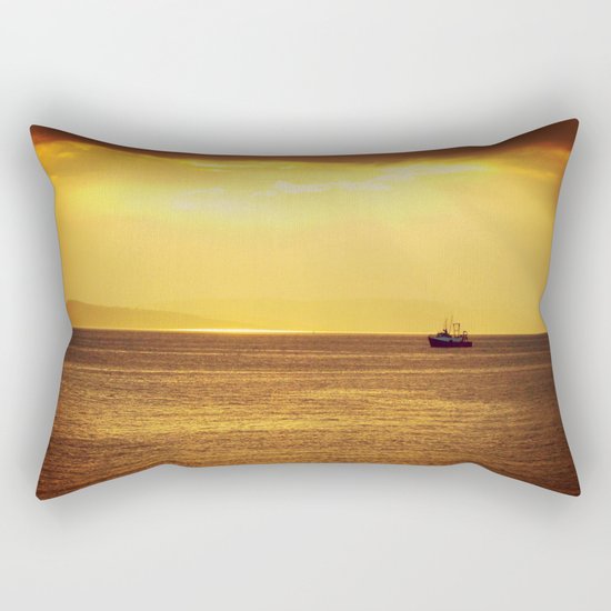 Going Fishing at sunset Rectangular Pillow