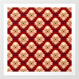 Red flower pattern Art Print