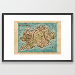 The Foundlands RPG Map Framed Art Print