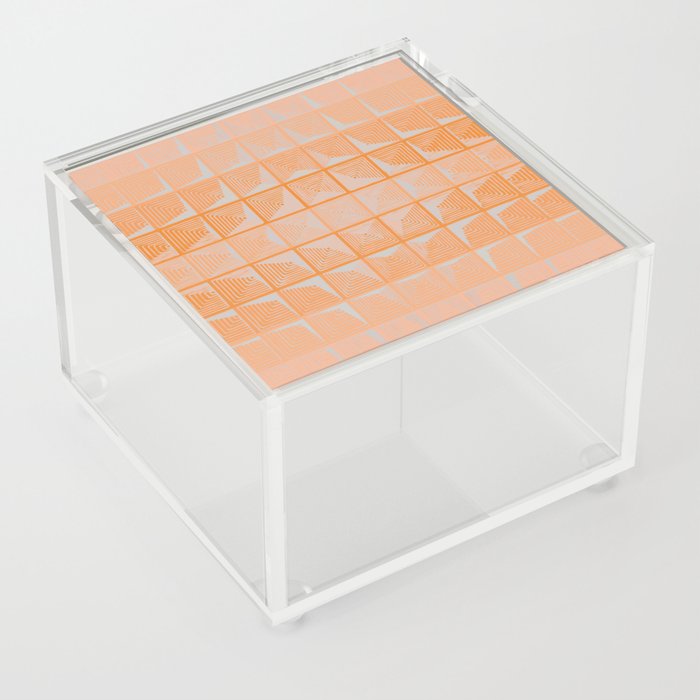 70s Peach Panton Inspired Retro Space Age Abstract Acrylic Box