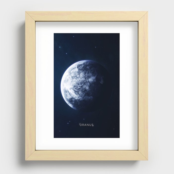 Uranus with stars Recessed Framed Print