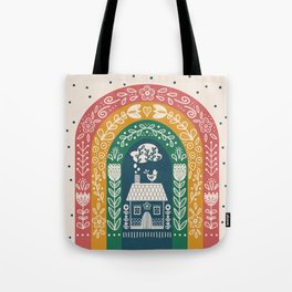 Folk Art Rainbow Tote Bag