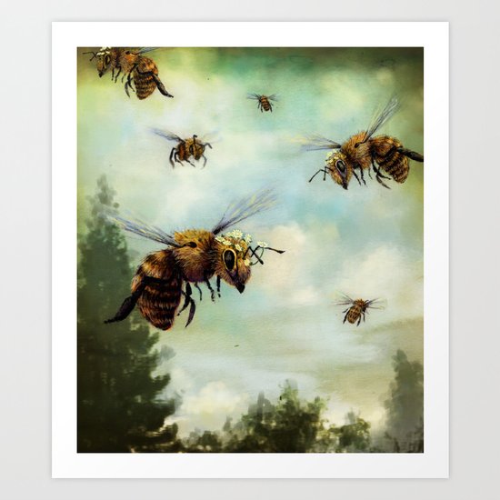 Crown of Bees Art Print