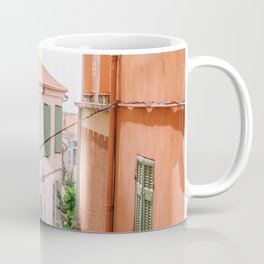 French orange & yellow town - Old house alley in Menton, France, South Europe | Travel photography Coffee Mug