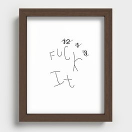 FUCK IT (clock) Recessed Framed Print