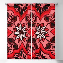 talavera mexican tile in red Blackout Curtain