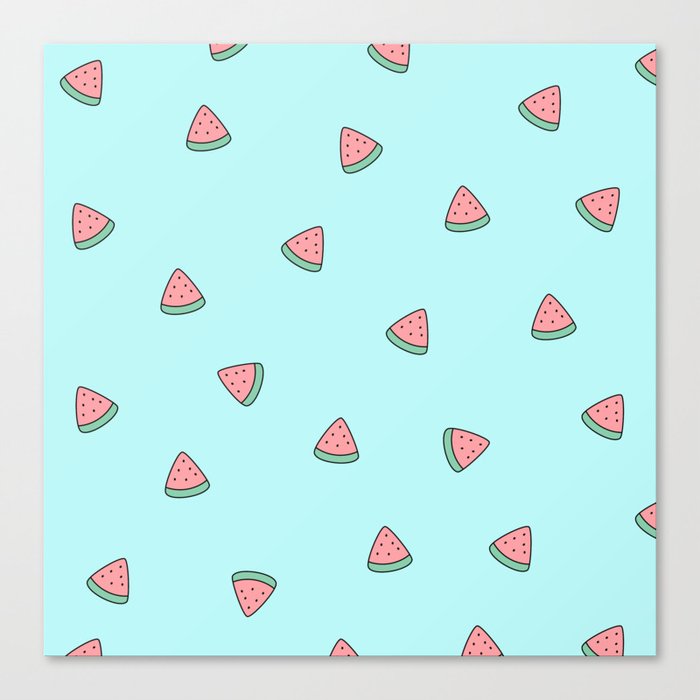 and Kawaii Watermelon Pattern Print Canvas Print by Wordsberry | Society6
